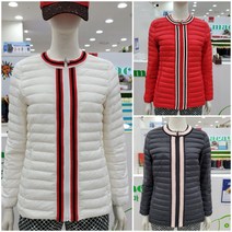 마코 모다남양주 여성 에리지퍼 니트배색 경량 라운드 다운점퍼 MMW4DJ911