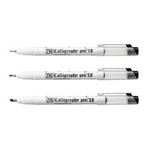 쿠레타케 지그 캘리그라피 납작사선팁 펜 검정(3종), [PC-300]3mm(검정)