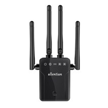 WiFi 확장기 최대 300Mbps 2.4G Wi-Fi 리피터 4개의 안테나1500평방피트 범위 확장기 인터넷 신호 부스터 라우터용 무선 증폭기 M-95B, 검은 색