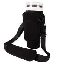 LMYUHONG 스탠리용 물병 캐리어 백 홀더 보관 가방 포함 Quencher Adventure 1.2L(40온스) H2.0 스탠리 컵 액세서리에 적합 하이킹 여행 캠핑 등, Black
