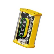 DIY 쉘 2*21700 배터리 홀더 보조베터리 케이스 공간 상빠른 충전 USB 유형 C 휴대 전화 충전기 10000mAh, YELLOW