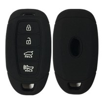 카포카 현대 코나 코나EV 코나하이브리드 더뉴코나 (2017~2021년형) ( 신형4버튼 실리콘 스마트키케이스 키홀더 (아이언맨 에디션), 실리콘케이스Type 1_블랙