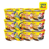 오뚜기 컵밥 4종 각 3개 톡톡김치알밥 222g+불닭마요덮밥 277g+진짬뽕밥 217.5g+진한쇠고기미역국밥 314g 1세트, 단품