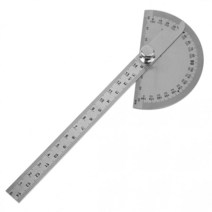 전자각도기 90x150mm 0-180 도 스테인레스 스틸 조정 가능한 각도 눈금자 145mm 원형 헤드 회전 포함
