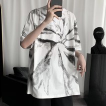 KORELAN 하이 스트리트 티셔츠 남인즈 트렌드 다크 디아블로 디자인 반팔 웜업 커플 반소매