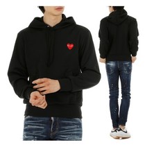 꼼데가르송 AZ T174 BLACK 레드하트 와펜 후드티