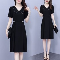 패션고리 여성 카라넥 데일리 셔링 하객 원피스 Q71