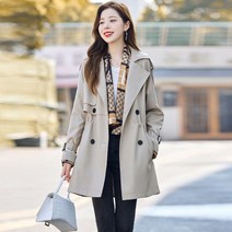 빌리즈빈 텍스트 자켓 가을 여성 브이넥 버튼 트렌치 자켓 T1607