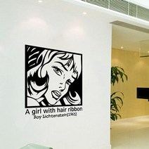 그래픽스티커 Ribbon Girl WBWG001, 밝은올리브그린