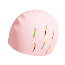 간단한 수영 풀 모자 방수 보호 빠른 건조 남여 다이빙 장비, 03 분홍색