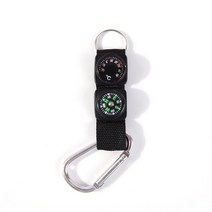 밀리터리나침반 다기능 3 in 1 야외 휘슬 온도계 휴대용 미니 탐색 carabiner 캠핑 하이킹 생존 도구, 삼방 버클, 03 C