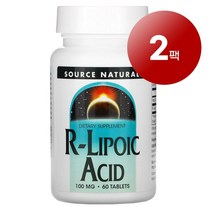 Source Naturals 항산화 관리 R-리포산 R-Lipoic Acid 100mg 60정 1팩, 2팩