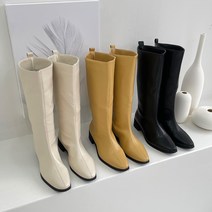 비비 스퀘어 로우힐 스판 롱부츠 SHE08