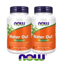 나우푸드 WATER OUT 100캡슐 2병 비타민B6 칼륨 우바우르시 민들레 주니퍼 추출