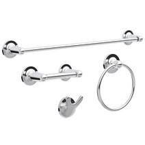 프랭클린 Brass ATR64SN Astra 4피스 욕실 하드웨어 키트 브러시드 니켈, Polished Chrome