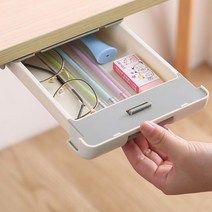 미니 부착 서랍 소품수납 접착식 정리함 보조서랍, 책상서랍-화이트