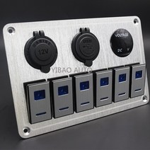 주차차단기 자동차 트럭 해양 보트 RV ATV UTV 캠핑 캐러밴 회로 차단기 금속 합금 버튼 로커 토글 스위치 패널 Usb 제어, [05] N6 gang silver