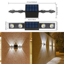 태양광 벽 램프 야외 방수 조명 정원 거리 발코니 계단 울타리 신제품, 2.HXD4x4LEDWhite - 2 PCS