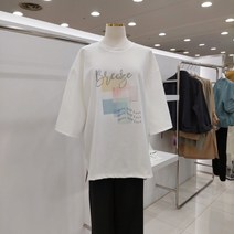 막스카라 레터링 오버핏 면 티셔츠M22QWT361I1