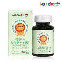 아이클키즈 씹어먹는 코끼리 모양의 포도맛 멀티비타민 앤 철분 1000mg x 90정 성장기어린이영양제, 2개