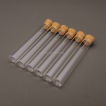 우드슬랩식탁 테이블 실험실 코르크 나무 마개와 13x100mm 평평한 바닥 투명 유리 테스트 튜브 50 개/묶음, 한개옵션0