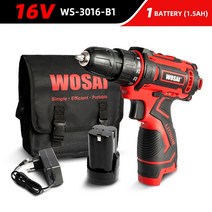 미니 소형 그라인더 WOSAI-16V MT 시리즈 무선 전동 스크루 드라이버 드릴 리튬 배터리 25 1 토크 설정 3/8 인치 2 단 공구, 03 16V WS-3016-B1_01 EU