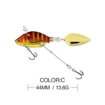 명품루어 쏘가리미노우 빅베이트 오징어스틱 1pcs 회전 금속 vib 진동 스피너 지그 송어 겨울 하드 pesca 13.6g 4.4cm 낚시 미끼, c