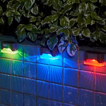 Ciliver 태양광 부착등 정원등 벽등 정원등 난간등 빗물방지 RGB 그라데이션 조명 노점화원, 태양열 정원등, 네 개 박스 HW001 컬러링