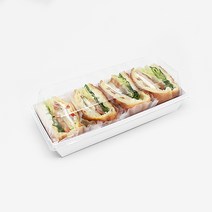 더팩 화이트 직사각셋트 100개 500개 샌드위치케이스 크라프트용기 크라프트샌드위치용기, 1세트
