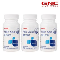 [GNC] 엽산 800 (100정) 100일분 x 3병, 단품, 단품