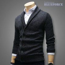 블루포스 베이직 숄카라가디건(JJGDM5) 무지 숄가디건 두꺼운 니트 가디건