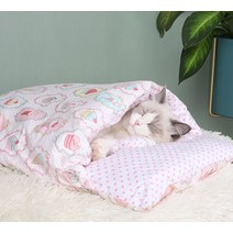 애완용 산책 이동 가방 켄넬 캐리어 눕눕백일본식 고양이 침대 애완 동물 쿠션 담요 쓰레기 침낭 폐쇄 탈부, 05 Pink_01 45X30cm