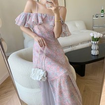 오프숄더비치원피스 여행용 탱크탑 휴가지 여행지 동남아 마린룩 원피스