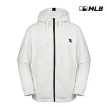 MLB 남성 뉴욕양키스 우븐 배색 플리스 점퍼 31JP03011 Ivory
