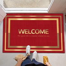 웰컴 WELCOME 매트 입구 발판 현관 업소용 입구 러그 어서오세요 발매트, 횡판(레드) + 90x110cm(가로판)