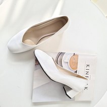 국내제작 빅사이즈 발편한 베이직 브이라인 펌프스 4cm 여성 구두
