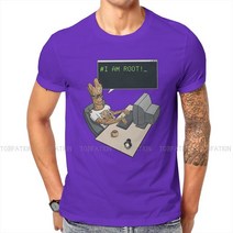 코딩로봇 프로그래머 컴퓨터 코드 I am Root T 셔츠 클래식 그래픽 Tshirt 대형 o-넥 반팔, 12 보라색_02 M