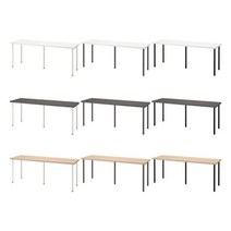 이케아 LAGKAPTEN 락캅텐 / ADILS 아딜스 대형테이블+다리5개, 색상:다크그레이+블랙_694.175.29