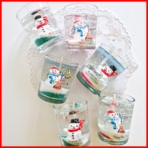 (3온즈 6개만들기) 겨울눈사람-크리스마스 양초 젤캔들 키트 만들기(90ml/6), 복숭아, 옐로우, 6개