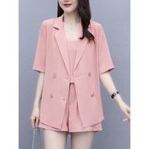 여름 빅사이즈 여성 패션 세트 반바지 정장 쓰리피스