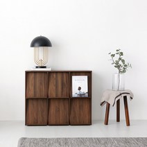 마켓비 EZBO BESIDE 6문 수납장 가로형 책장 책꽂이 수납선반 플랩도어, 코코아월넛