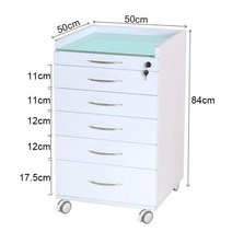 병원 서랍장 진료용 사이드 이동식 보관 수납장, 서랍장 화이트옐로우 2플레이트