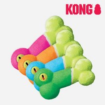 콩 KONG 오프온 스퀴커 뼈 강아지 삑삑이 뼈다귀 고무 이갈이 장난감 콩토이 소/중, 오렌지