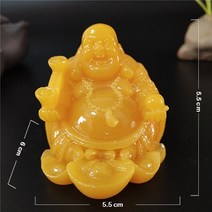 포대화상 재물운 무병 장수 부귀 풍수지리 가정화목 미니불상 불교 굿즈 웃음 부처님 동상 중국 풍수 돈 Ma, 01 Orange