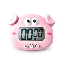 귀여운 만화 닭 돼지 전자 LCD 디지털 카운트 다운 주방 타이머 요리 베이킹 도우미 알림 도구, Pig