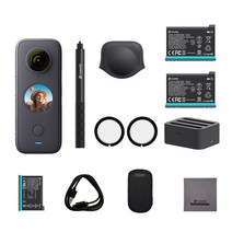 Insta360 One X2 5.7K & 4K 360 카메라 Insta 360 10M 방수 유량 안정화 스포츠 카메라 파노라마 Vedio Act, 03 Batteries Kit