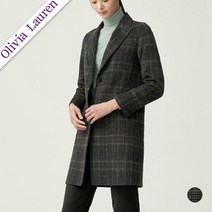 올리비아로렌 갱에리 체크 롱코트 VOCEAXWA121