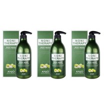 [피부진정 및 클렌징] 앙쥬 노니 바디워시 (750ml) + 사은품 : 알로에 폼 클렌징 130ml / 건조하고 민감한 피부 클렌징 가려움증 완화 노니추출물 함유, 3개