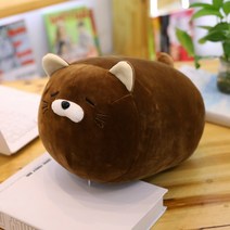 여친선물 말랑쫀득 찰떡 모찌인형 쿠션 찹쌀떡 애착인형 쿠션, 50cm, 고양이 다크 브라운
