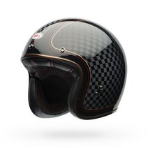 클래식헬멧 Bell Custom 500 3/4 오픈 페이스 모터사이클 헬멧 RSD Check It 블랙 라지